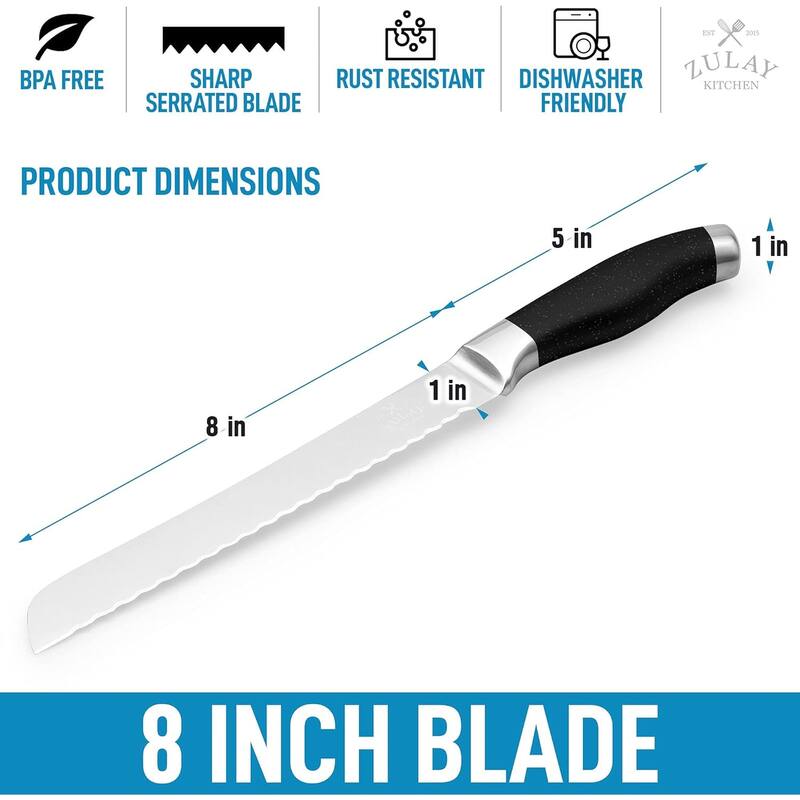 Zulay Kitchen Serrated Bread Knife