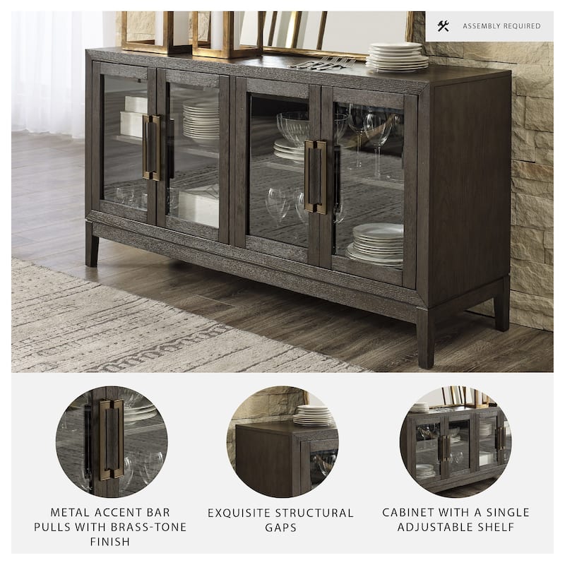 Burkhaus Dark Brown Dining Room Server - 60"W x 19"D x 32"H