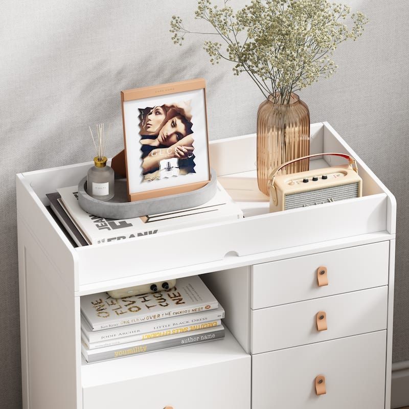 Storage Dresser Chest w/Changing Station for Infant Kids Bedroom White