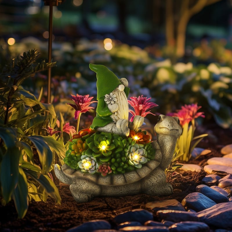 Solar Garden Outdoor Statues with LED Light