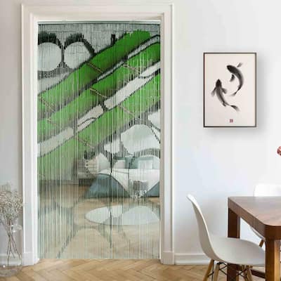 Bamboo Beaded Door Curtain 65 Strings 79" W x 36" W - 79" H x 36" W x 0.6" D