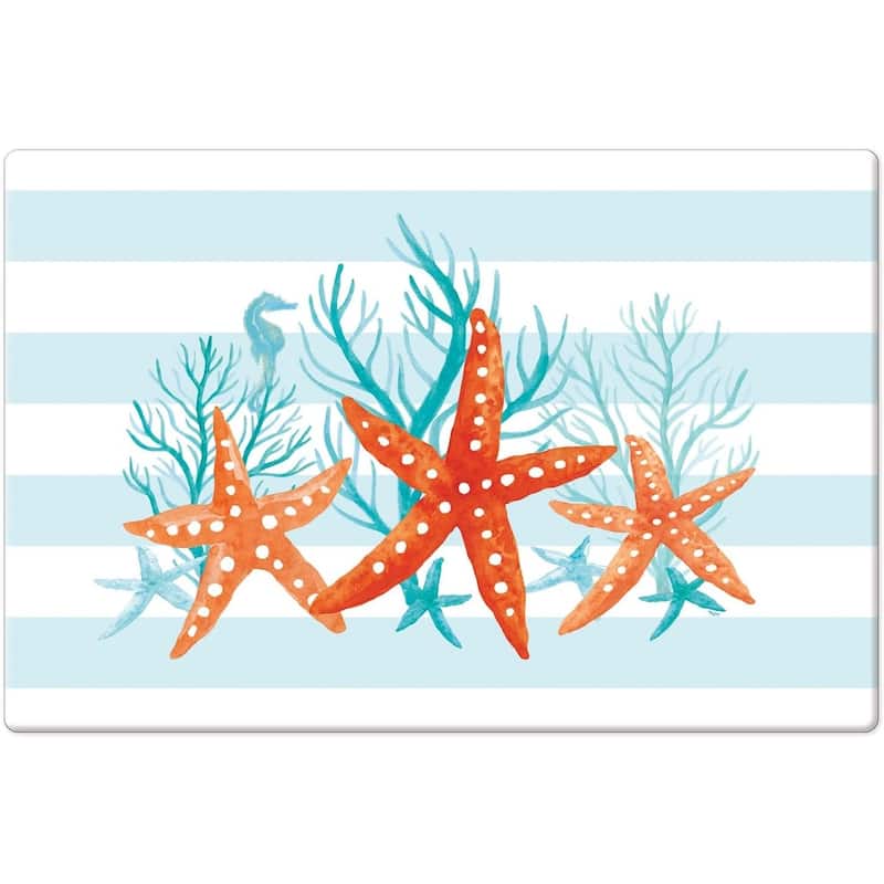 Starfish Stripe 30” x 20” Comfort Floor Mat Manufactured in The USA, Waterproof, Reduces Muscle Fatigue, Easy to Clean - 30x20 - multi - 30x20