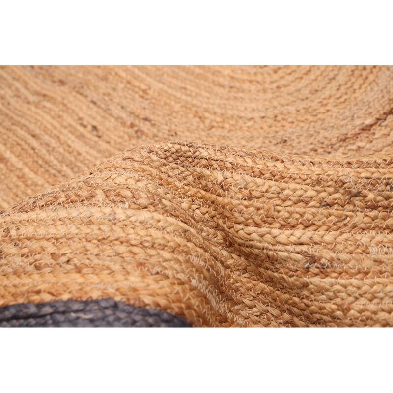 ECARPETGALLERY Braided Weave Palas Denizli Light Brown Jute Rug - 5'4 x 7'4