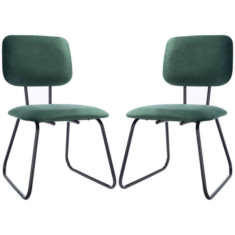 SAFAVIEH Gular Modern Side Chair (Set of 2) - 20.5" W x 25" L x 33.8" H - 21Wx25Dx34H - Malachite Green/Matte Black