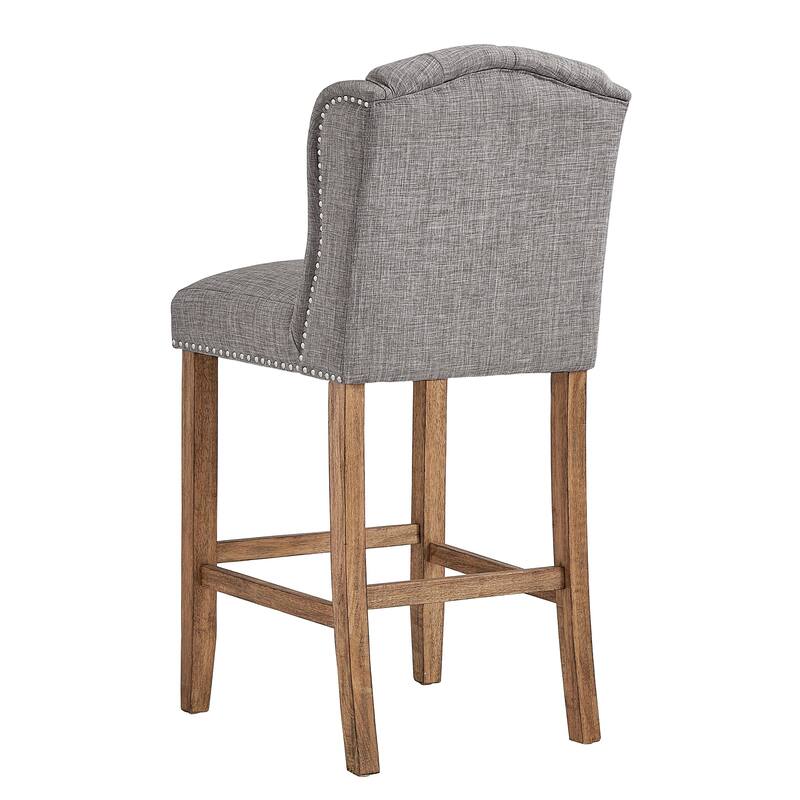 Lakin Tufted Linen Upholstered Stool (Set of 2) by iNSPIRE Q Artisan
