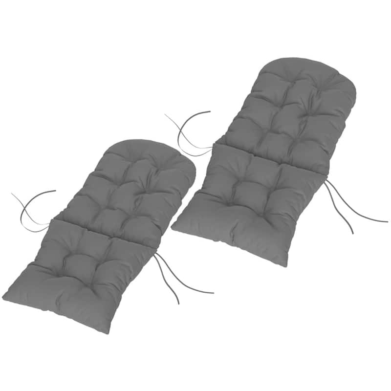 Adirondack Chair Cushion Set with Thick Padding UV Resistant Polyester Outdoor Seat and Back Cushions - Grey