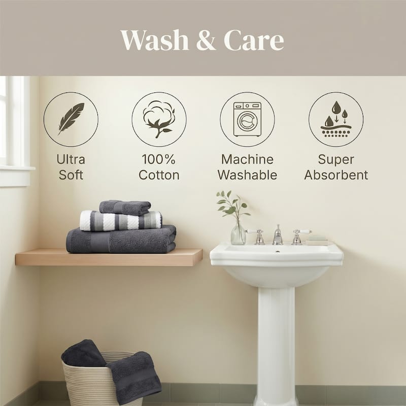 Modern Threads Pax 6-Piece Yarn Dyed 100-Percent Cotton Towel Set