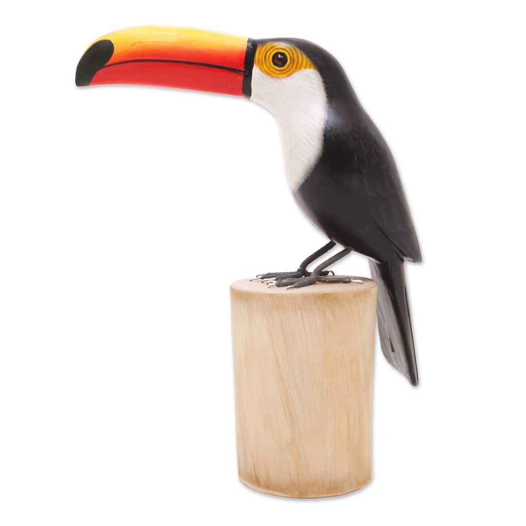 Novica Handmade Tropical Toucan Wood Sculpture