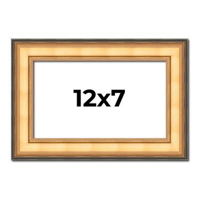 12x7 Frame Gold Plein Aire Solid Wood Picture Frame Width 2 Inches |