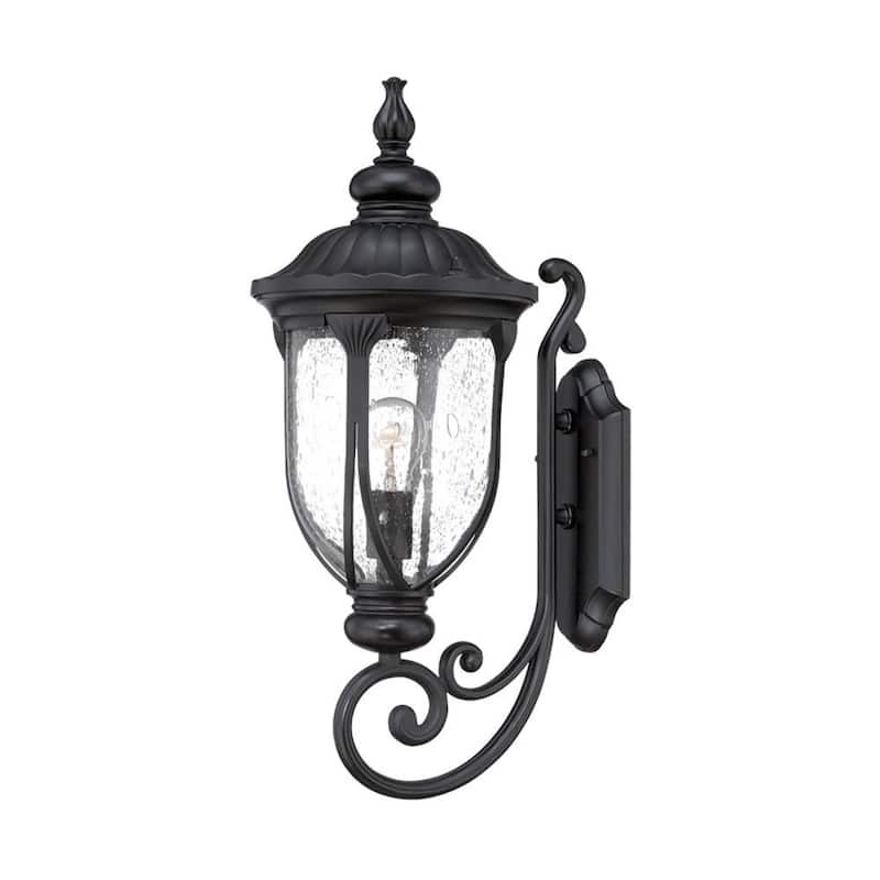 Aluminum XL Outdoor Wall Lantern Light with Seeded Glass Hardwired - 11.5” x 9” x 22.5” (D x W x H)