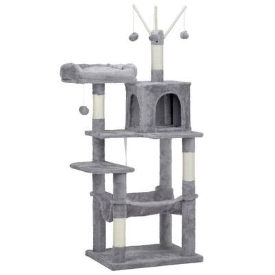 57 inch Cat Tree Cat Tower for Indoor Cats Light Grey