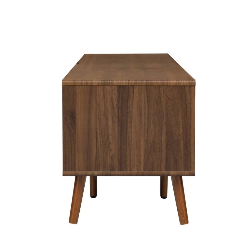 TV Stand TV Console for 75/80/85 Inches TV, Walnut Television Cabinet Entertainment Center with Open Shelf