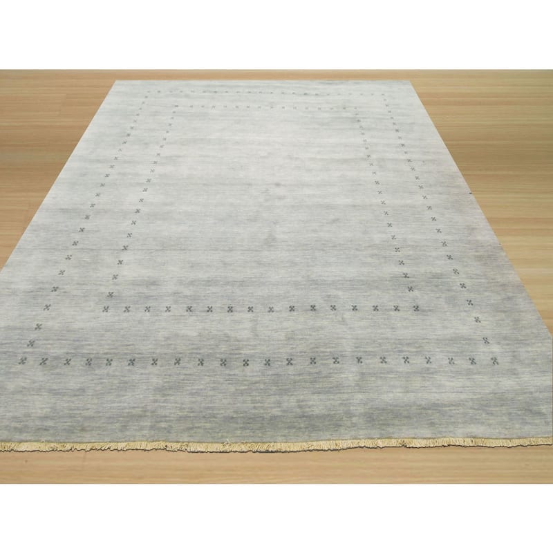 Gray Handmade Wool Transitional Lori Baft Rug, 4' x 6', Cozy Soft Textured Accent - L