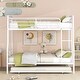 preview thumbnail 17 of 26, Full XL Over Queen Metal Bunk Bed w/ Twin Size Trundle, Dorm Convertible Heavy-Duty Iron Bed Frame w/ Ladder & Safety Guardrails