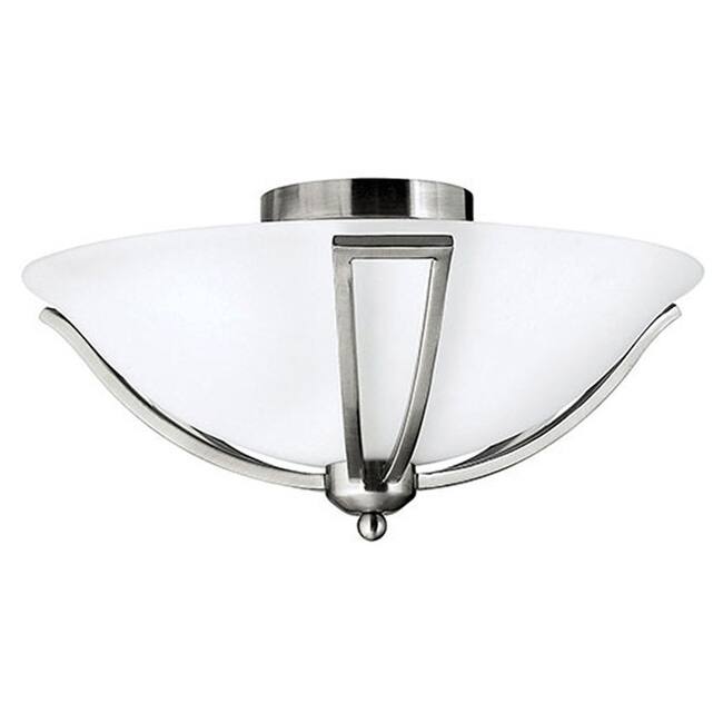 Hinkley Lighting 2 Light 16.75" Width Indoor Semi-Flush Ceiling - Brushed Nickel