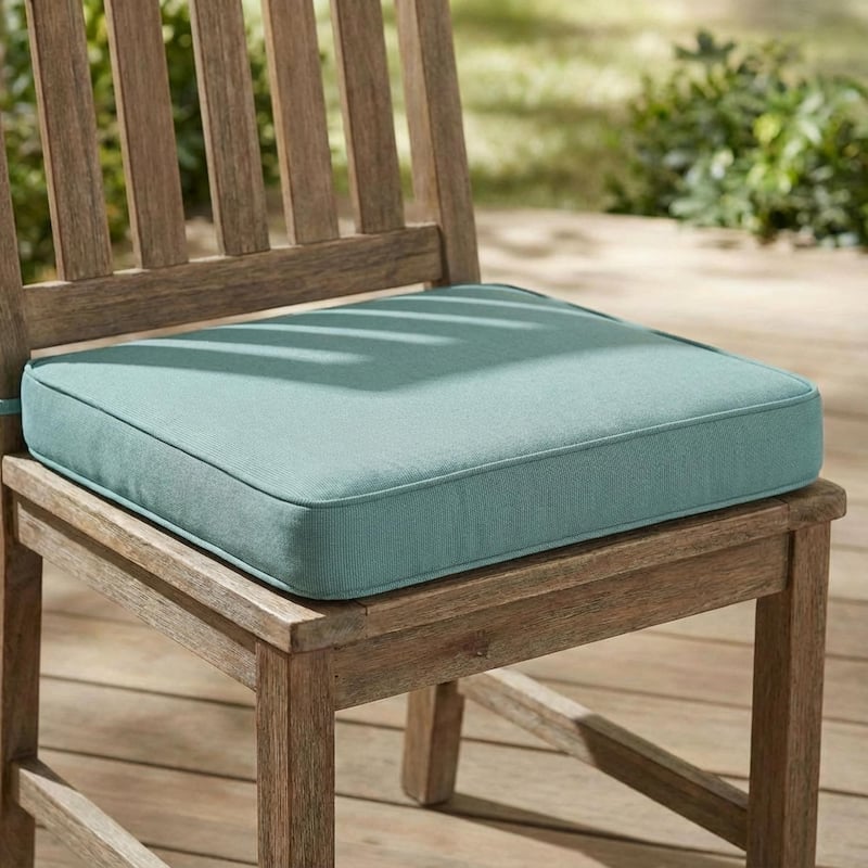 Roomfitters Noah Outdoor Dining Chair Cushion with Ties, Water Repellent Fabric, Patio Pad