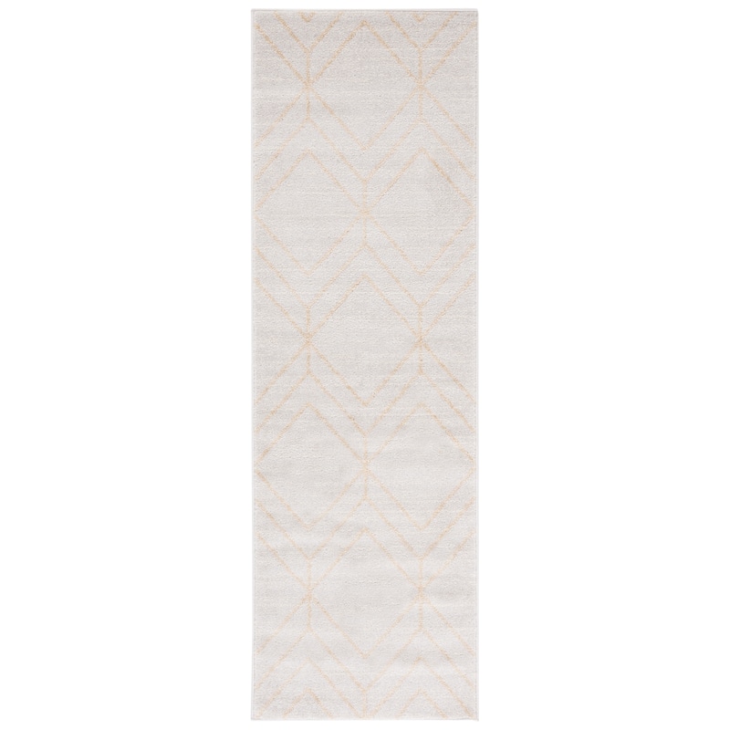 SAFAVIEH Adirondack Juvelina Modern Geometric Rug - 2'6" x 8' Runner - Ivory/Gold