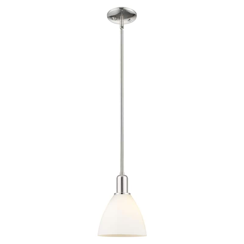 Innovations Lighting Endless Possibilities Arcadia - Bristol - 1 Light 8" Stem Hung Mini Pendant - Polished Nickel/Matte White