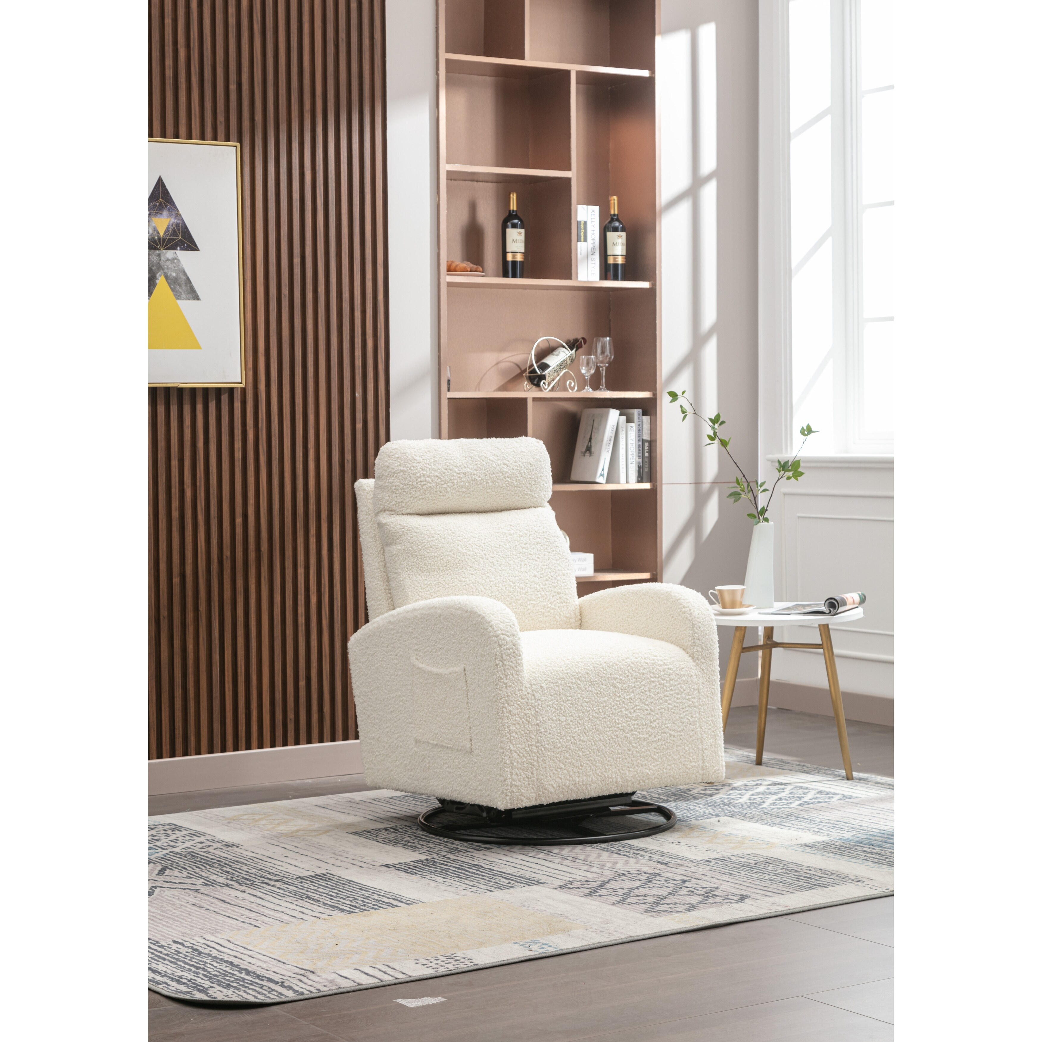 Upholstered Swivel Gliders Rocking Chair with High Backrest Nursery Rocker Bed Bath Beyond 40922998