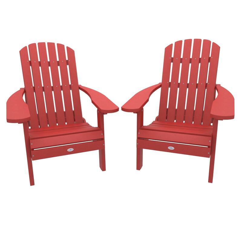 BAHIA VERDE OUTDOORS Cape Folding and Reclining Adirondack Chair Set - Boathouse Red