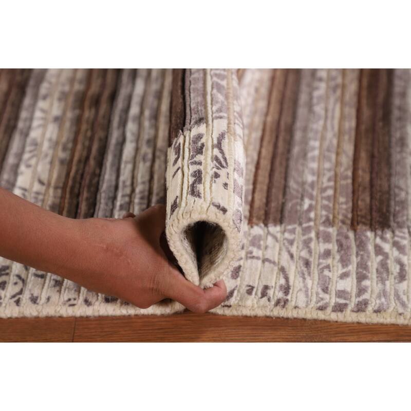 Abstract / Modern Accent Rug Hand-Knotted Wool Carpet - 2'8"x 4'10"