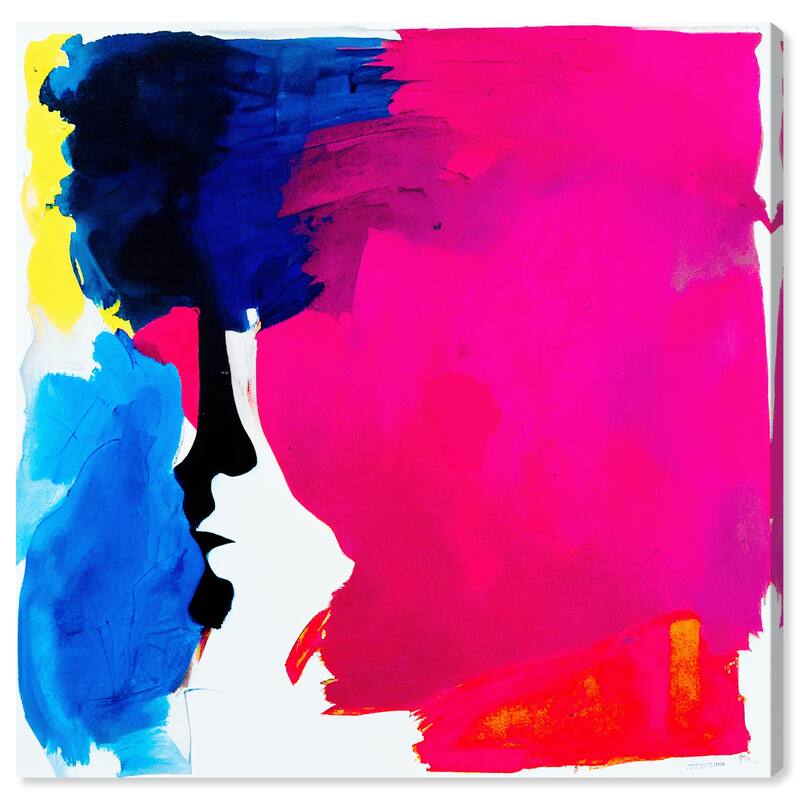 Wynwood Studio Abstract Neon Color Splash Pink and Hot Pink Modern & Contemporary Wall Art Canvas Print