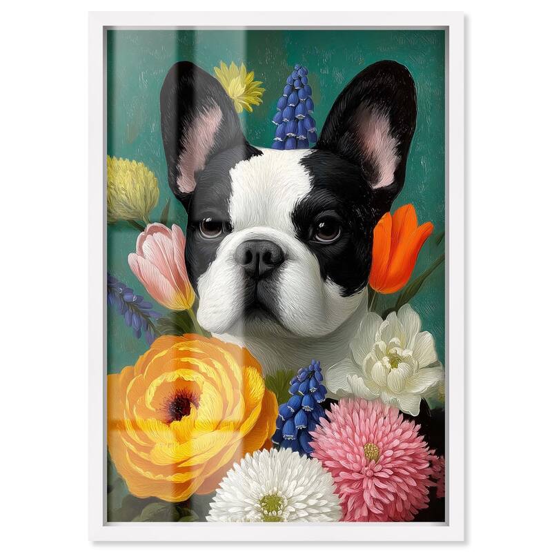 Secret Garden Frenchie Shadowbox by Art Remedy - White - 10" x 15"