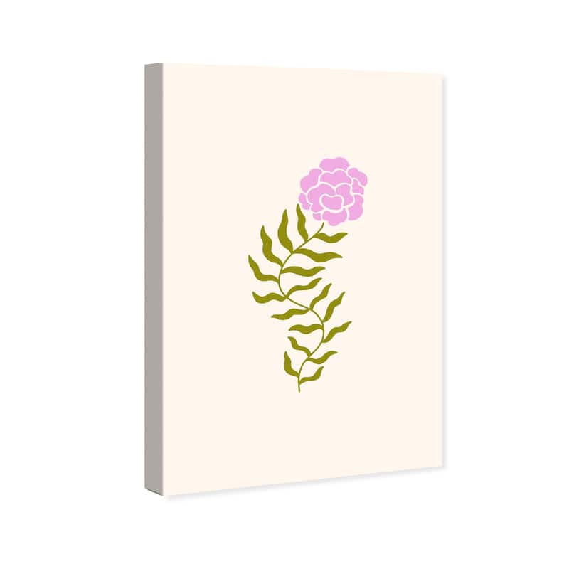 Wynwood Studio Canvas Floral and Botanical Unique Flower Purple and Pastel Purple Modern & Contemporary Wall Art Canvas Print
