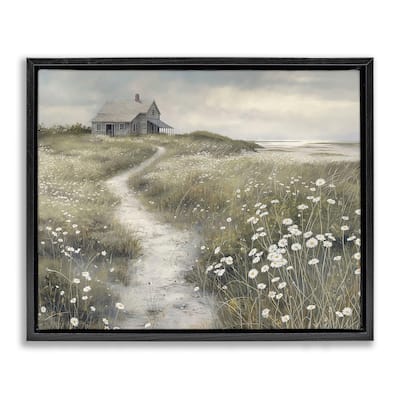 Stupell Path To Coastal Cottage Framed Floater Canvas Wall Art Design By Imagine It Images