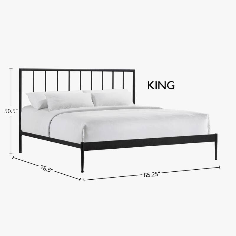 Intercon Modern Metal Panel Bed, Black