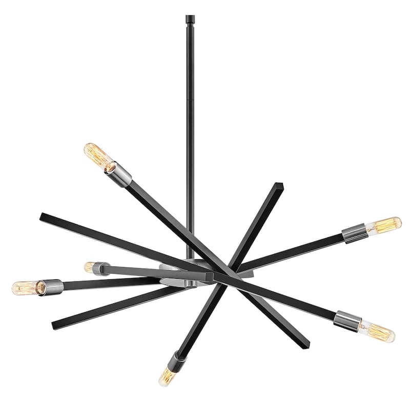 Hinkley Lighting Archer 6 Light 26" Wide Sputnik Chandelier - Satin Black / Brushed Nickel