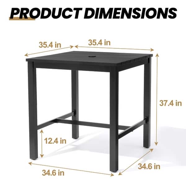 dimension image slide 2 of 6, 3/5-Piece Outdoor Bar Stool Set Aluminum Swivel Bar Stools with Sunbrella Cushion