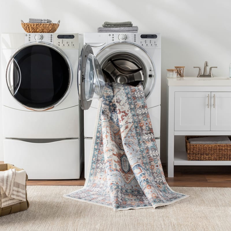 Livabliss Traditional Lavable Medallion Washable Area Rug