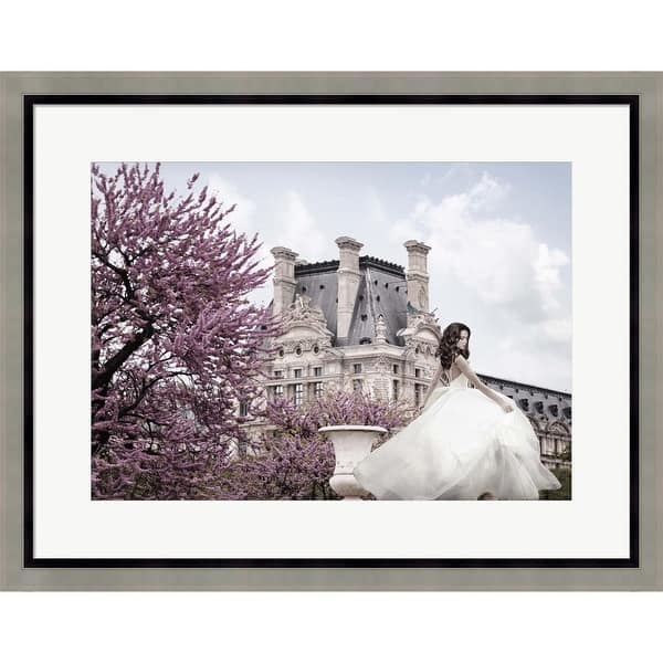 slide 1 of 2, Haute Photo Collection 'Young Woman at the Chateau de Chambord' Framed Art