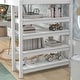 preview thumbnail 4 of 6, Twin Size Wood Loft Bed with Built-in Desk & 4-Tier Shelves, Wooden High Bedframe with Safety Guardrail, Twin Kids Bed Frame