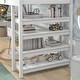 preview thumbnail 2 of 7, White Pine Wood Loft Bed with Desk, Ladder, and Shelves, High Guard Rails