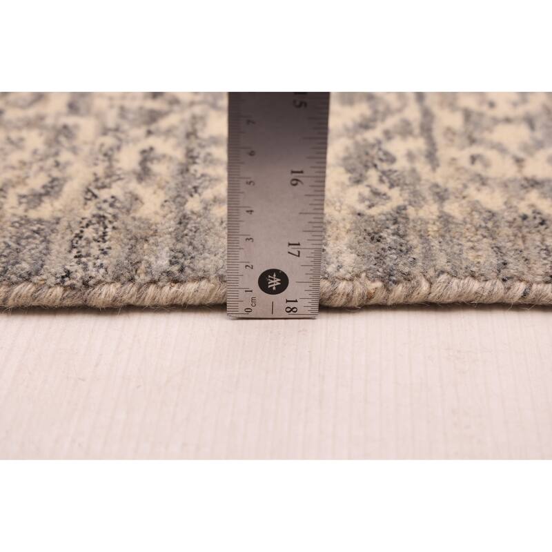 ECARPETGALLERY Hand Loomed Elysian Dark Grey Wool Rug - 8'1 x 9'11