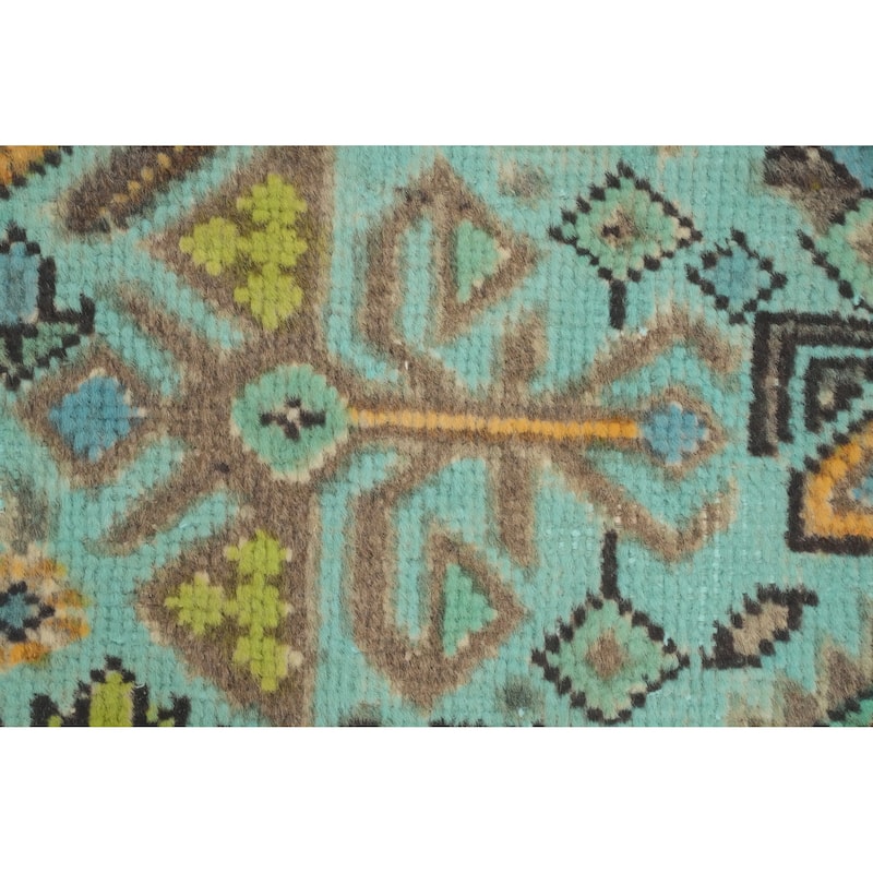 Hand Knotted Oriental 100% Wool Carpet Traditional Floral Green Tabriz Area Rug - 11' 2'' X 7' 10''