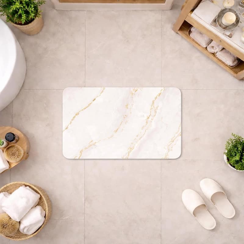Stone Natural Diatomite Bath Mat Ultra-Absorbent Quick-Dry
