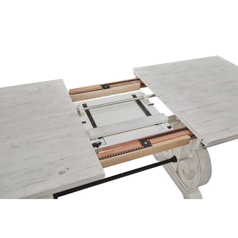 Magnussen Home Bronwyn Alabaster And Toasted Nutmeg Extendable Rectangular Counter Height Dining Table - 36''W x 66''D x 36''H