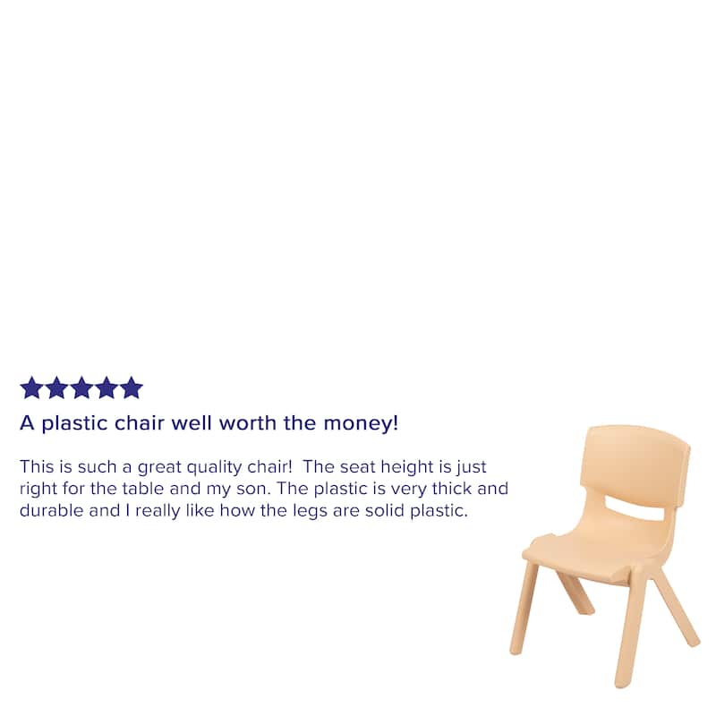 10PK Plastic Stackable Preschool Chair, 10.5" Seat Height - 14"D x 12.5"W x 20"H