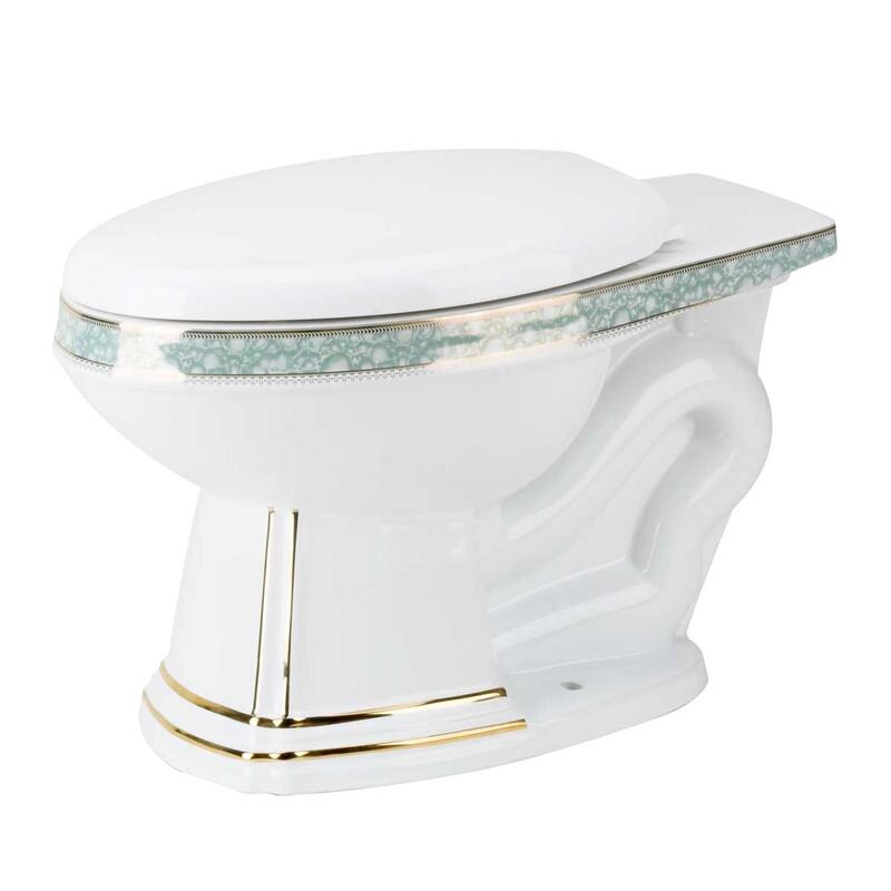 Elongated Bathroom Toilet Bowl White Vitreous China for High-tank Toilets Renovators Supply