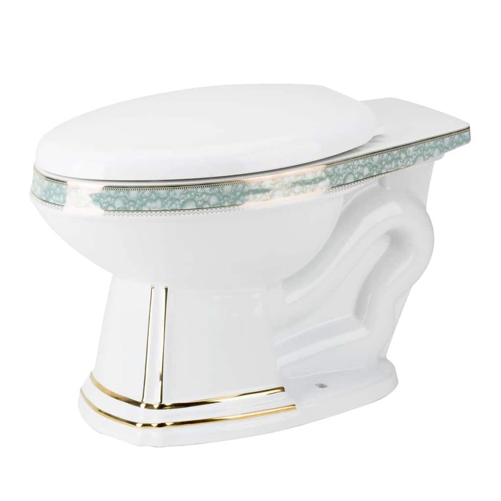Elongated Bathroom Toilet Bowl White Vitreous China for High-tank Toilets Renovators Supply