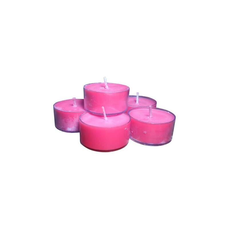 Set of 12 Red Strawberry Scented Soy Tealight Candles