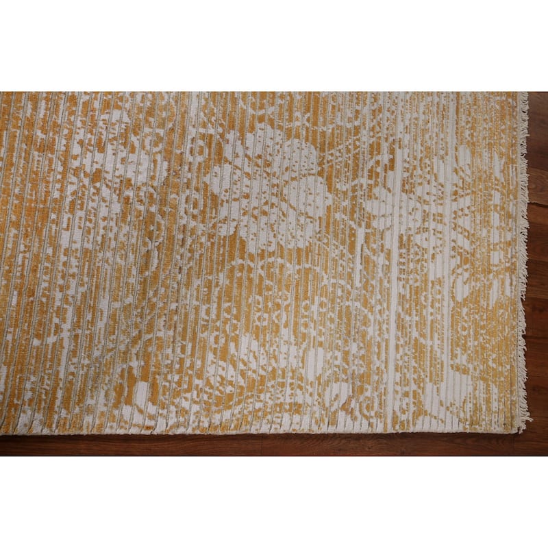 Abstract Oriental Accent Rug Handmade Modern Wool Carpet - 2'9" x 6'4"