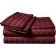 preview thumbnail 7 of 20, Luxury 500 Thread Count Egyptian Cotton Solid or Striped Sheet Set California King - Burgundy (Damask Stripe)