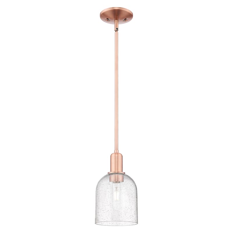 Innovations Lighting Endless Possibilities Arcadia - Bella - 1 Light 6" Stem Hung Mini Pendant - Antique Copper/Seedy