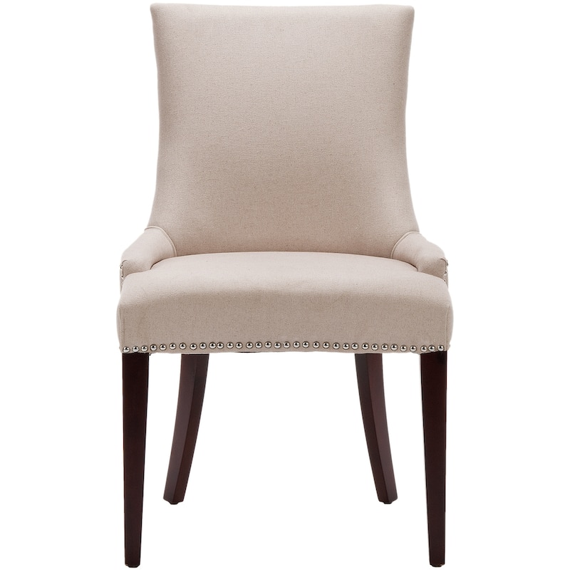 SAFAVIEH Brittney Beige Linen Dining Chair - 22" x 24.8" x 36.4" - 22"Wx25"Dx36"H