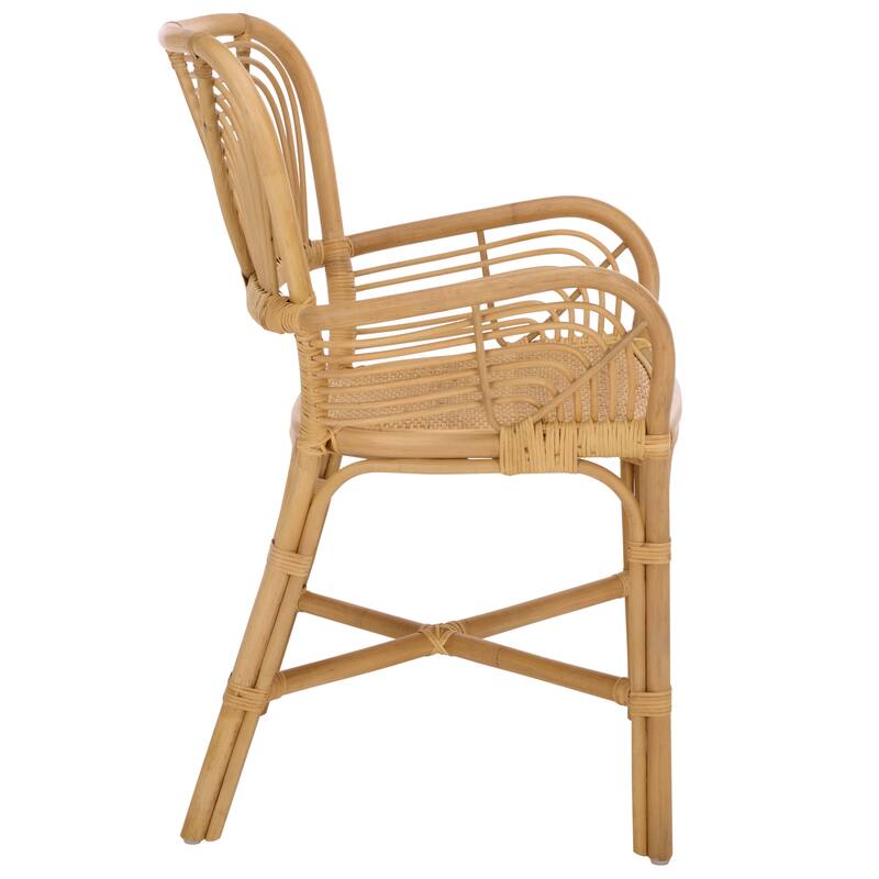 SAFAVIEH Home Rimma Rattan Arm Chair (Set of 2) - 22"W x 23"D x 36"H