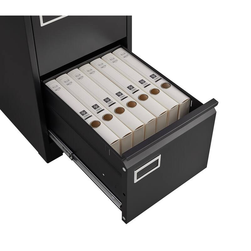 Modern 4-Drawer File Cabinet, Vertical Filing Cabinet with Lock, Silent Slides and Anti-Tilt Design, for Home Office